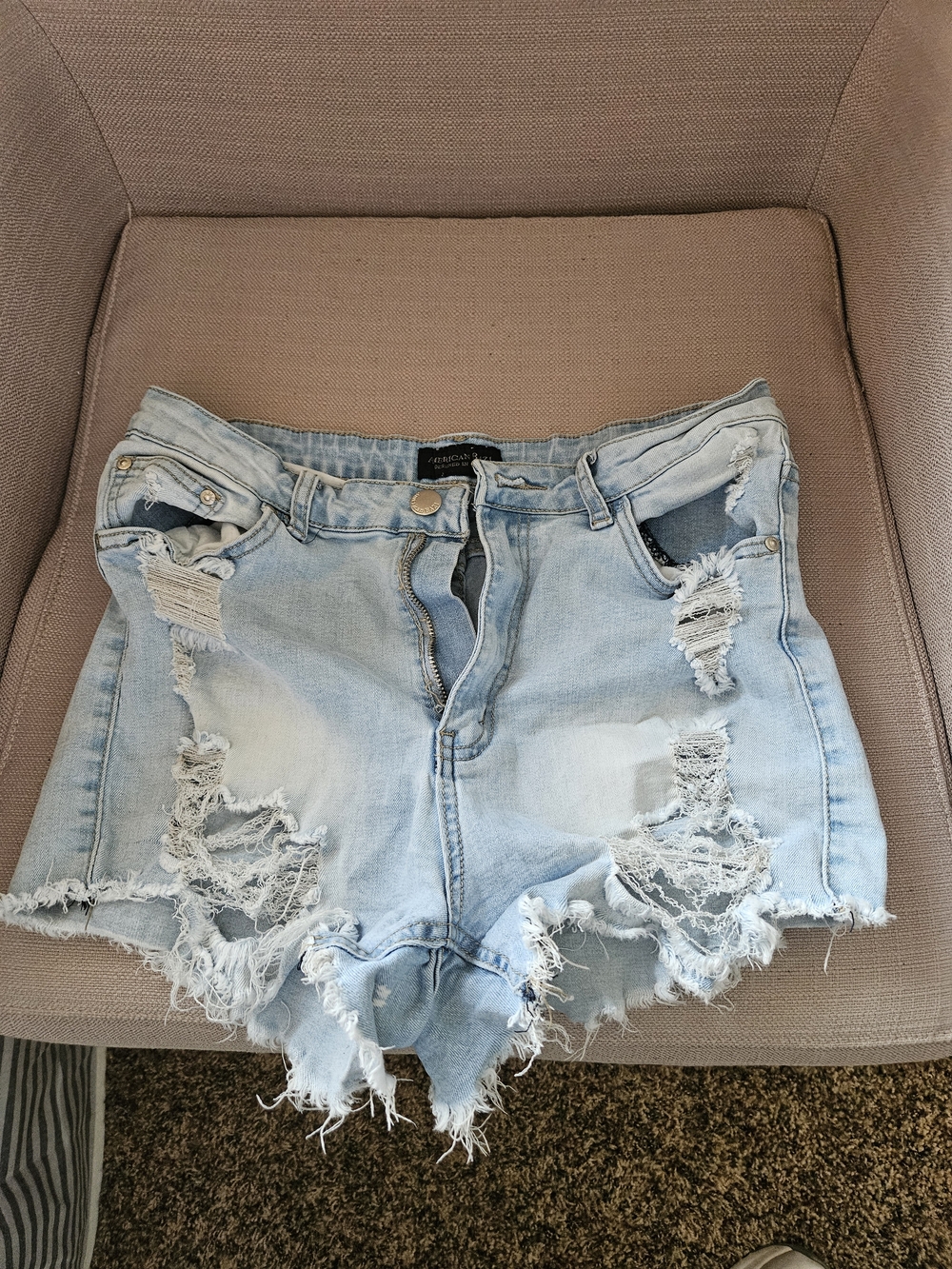 American Bazi Light Blue Denim Shorts